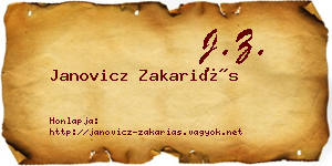 Janovicz Zakariás névjegykártya